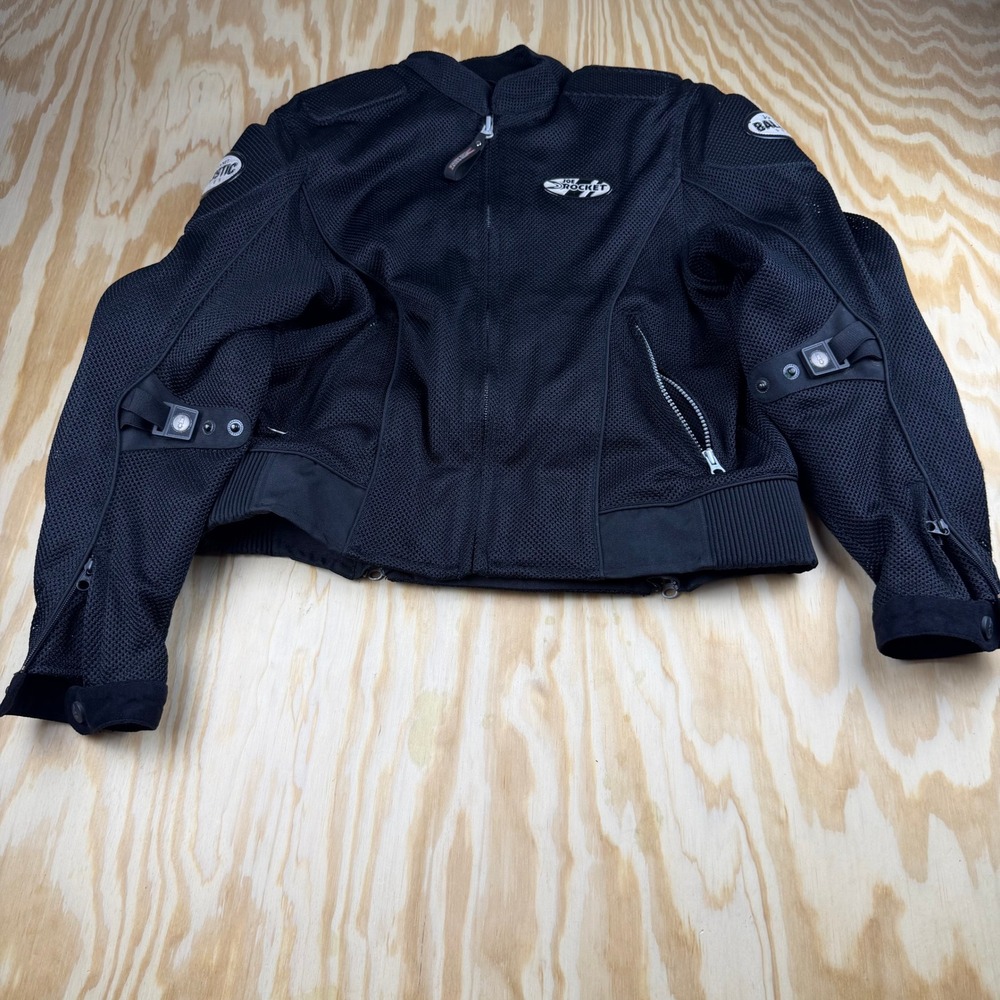 Joe Rocket Ballistic Series Mesh Motorcycle Jacket Black Padded Armor Mens